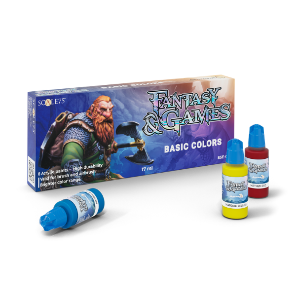 Set de 8x Tintas Acrílicas Fantasy & Games - Basic Colors