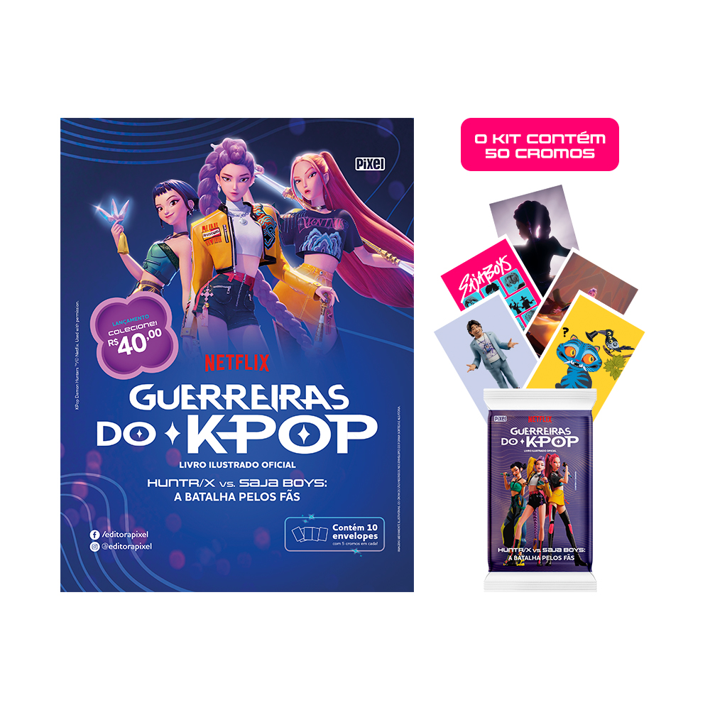 Kit de 10 envelopes com 50 cromos - Album Oficial Guerreiras Kpop