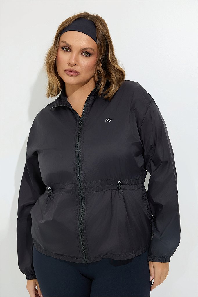Jaqueta Corta Vento Plus Size Lilian Preto - 787 Shirts