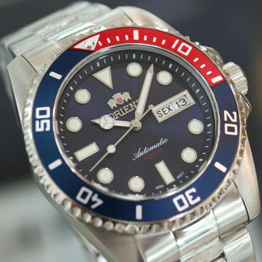Relógio Orient Automático Submariner Pepsi F49SS026NH D1SX