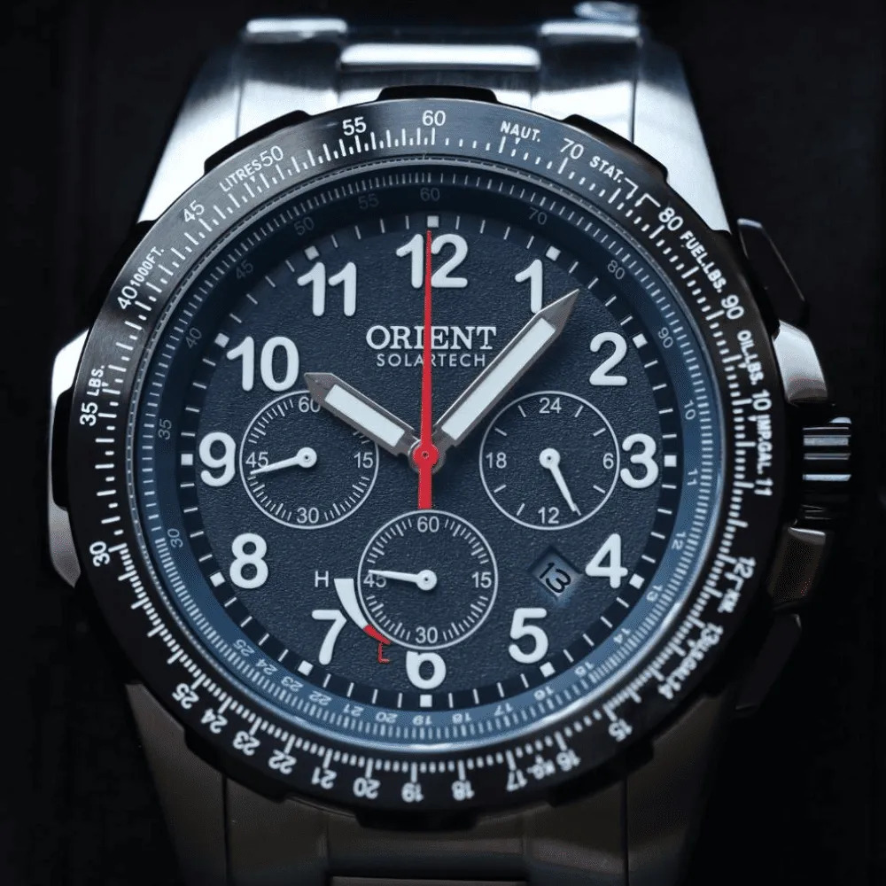 Relógio Orient ST Elite Air Cronógrafo Aviador MBSSC289 D2SX