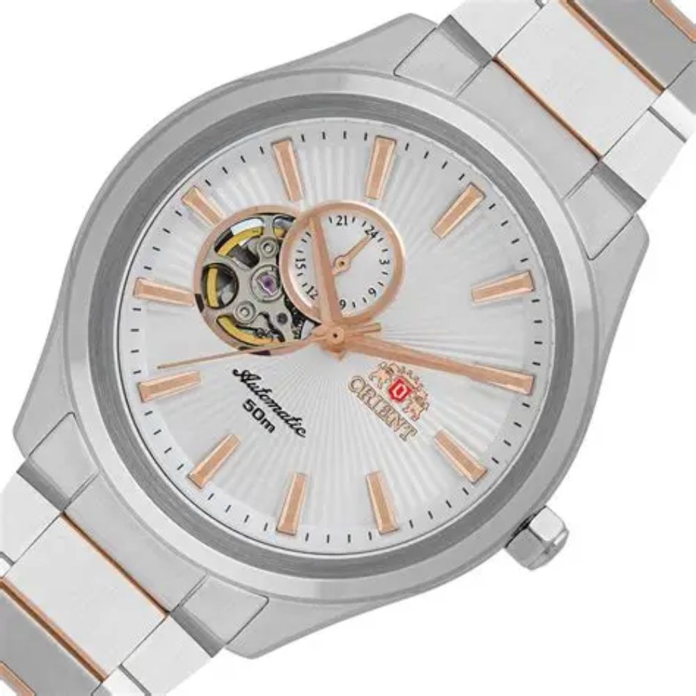 Relógio Orient Automático Open Heart NH3MM001-S1SR Branco