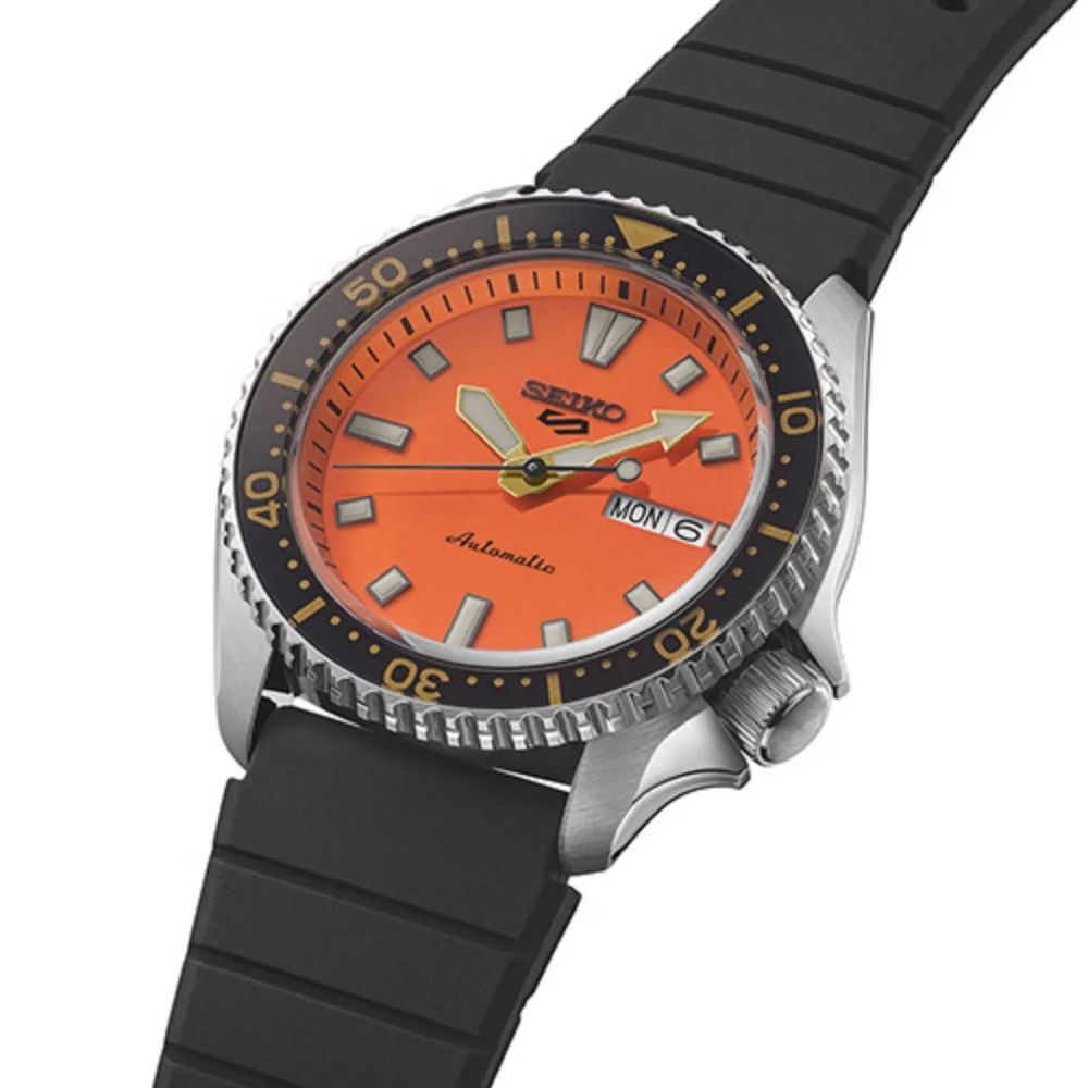 Relógio New Seiko 5 Sports Redux SKX Automático Laranja SRPL87B9