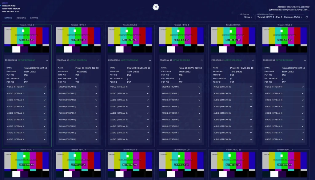 Interface VISTA para análise de streams