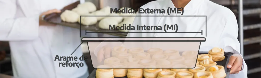 Diferença entre medidas externas e internas em formas com arames de reforço