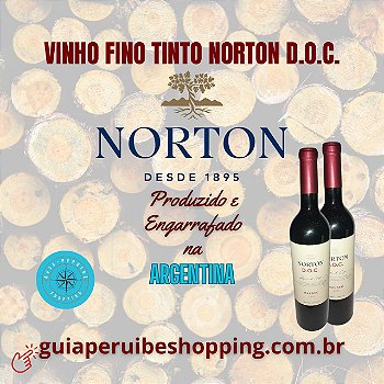 Vinho de mesa Argentino fino tinto seco Norton D.o.c. em Peruíbe