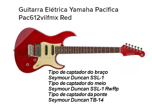 Guitarra YAMAHA PAC612VIIFMXF - Captadores Seymour Duncan Fire Red