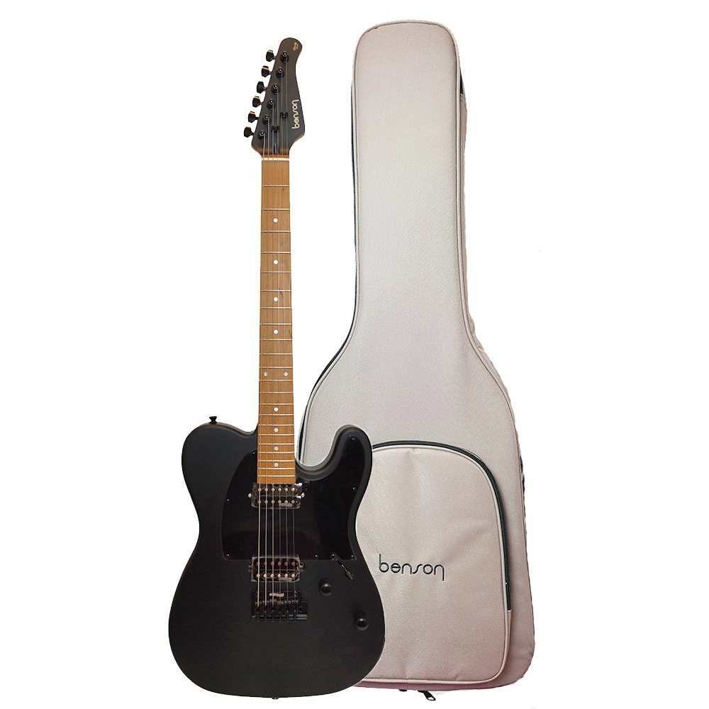 テレキャスタースタイル HAREY..bentonTE62... Guitarra Benson Hardy 906 Tele HH Bag Black Satin BKS/BK