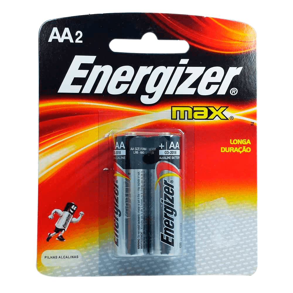 Pilha Alcalina AA 1,5V Max Energizer C/2 - D&D Componentes Eletrônicos