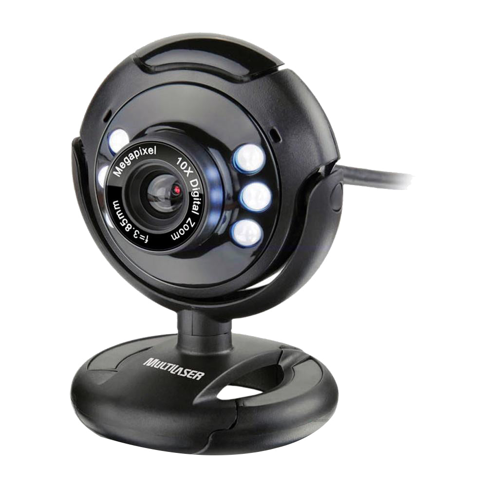 Web Cam USB 16 MP C/ Microfone WC-045 Multilaser D&D Componentes