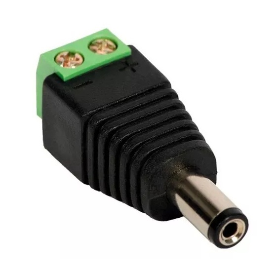 Conector PLUG Borne Verde Macho Parafuso P4 J4 Para Fonte e LEDs