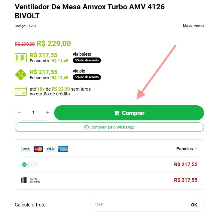 Produto - Botão Comprar