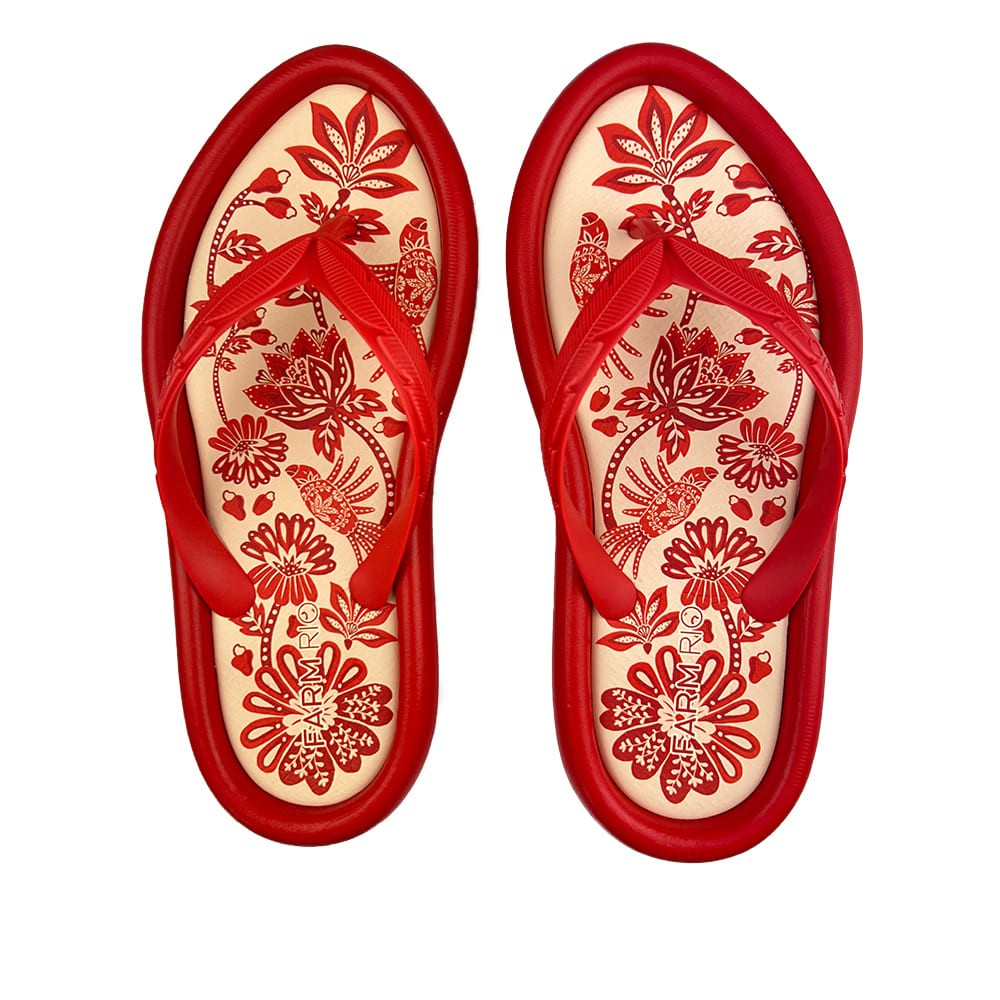 Chinelo Canoa Farm Salto Rasteiro Vermelho Melancia - Sport West