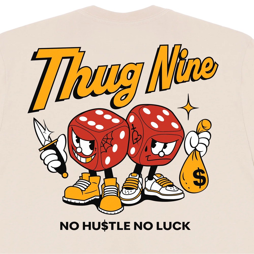 Camiseta Thug Nine OG Dices Bege - West + | A loja que renova seu
