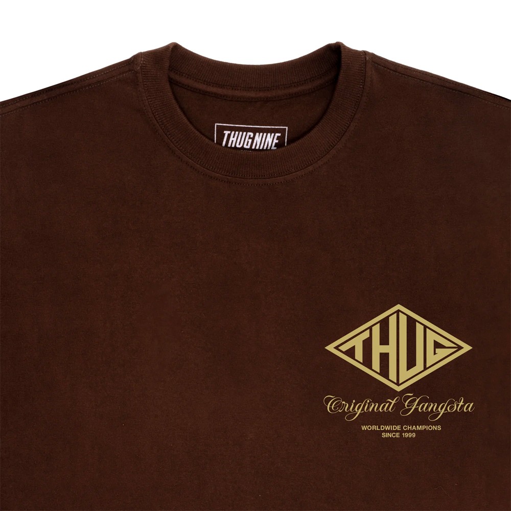 Camiseta Thug Nine Shield Marrom - West + | A loja que renova seu