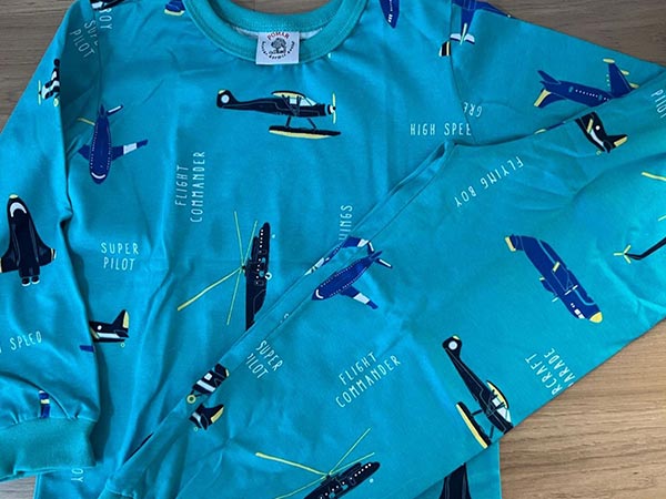 pijama com manga comprida e calça para meninos