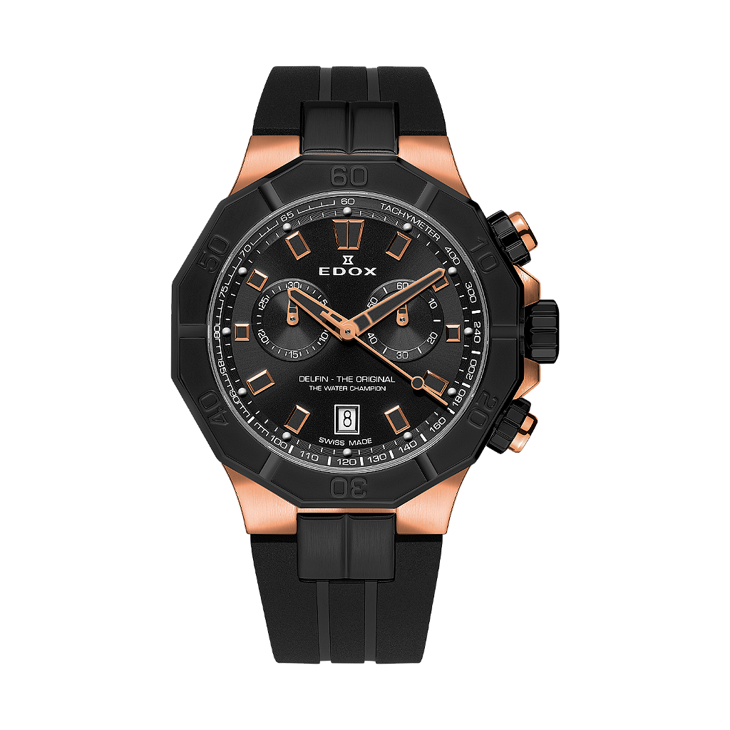 Edox Delfin The Original Chronograph 43mm - Crono Diver PVD Rose
