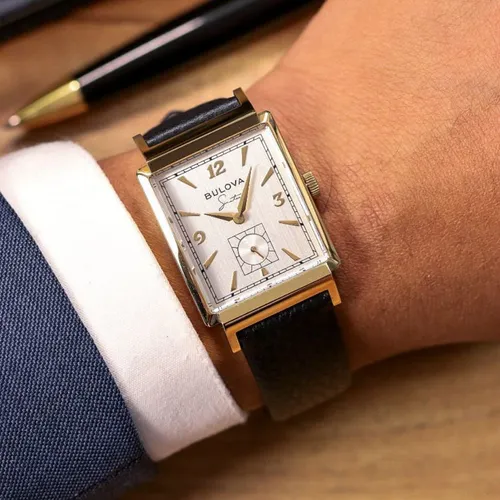 Relógio Bulova Frank Sinatra 97A158 Retangular Couro Safira