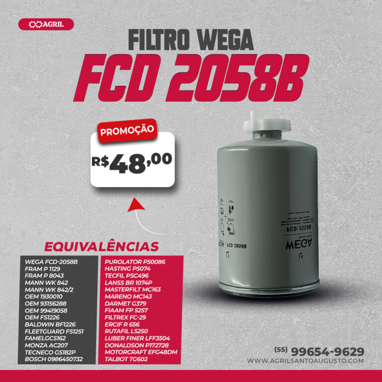 Filtro De Combustível Wega Fcd 2058b - Agril Peças Agrícolas