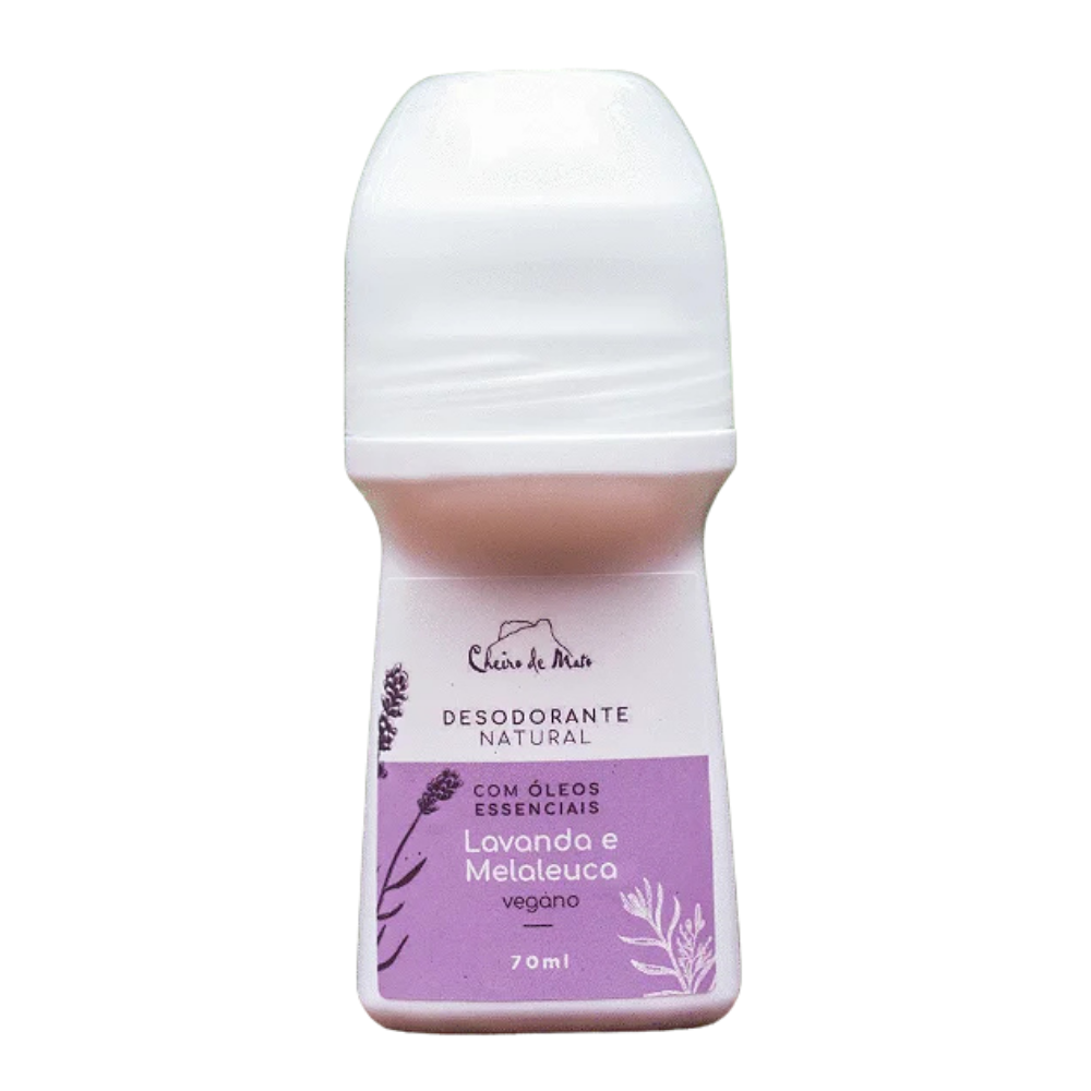Desodorante Natural Lavanda e Melaleuca Cheiro de Mato - Vegano, sem alumínio, com óleos essenciais - 70ml