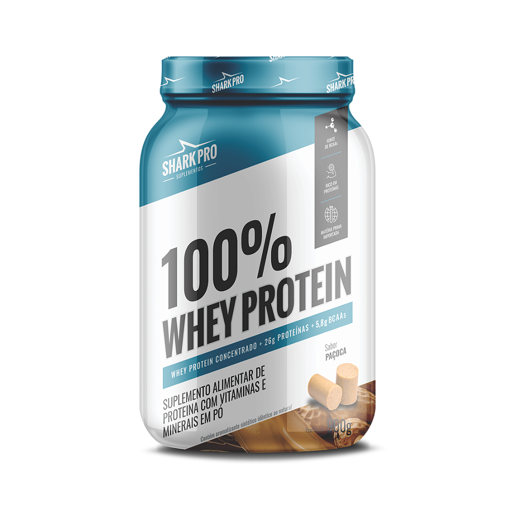 Whey Protein 100% 900g SharkPro Pote - Paçoca