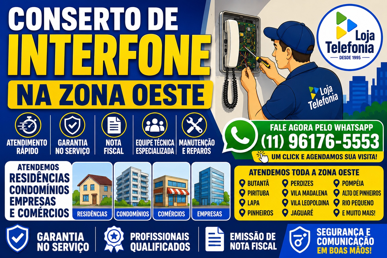 Conserto de Interfone em Perdizes