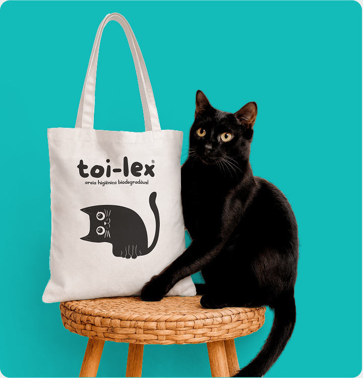 100% natural. Odor control. 2 embalagens de 4kg da areia Toi-lex. Descarte no vaso e pronto! Areia Toi-lex. Mais conforto pro seu gato, mais prática pra você.