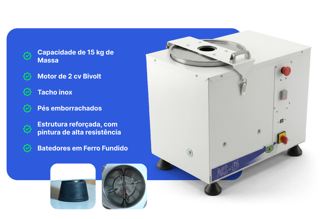 Características Amassadeira Masseira Maquina de Massa Pao Pizza Pastel 15 kg Sebem