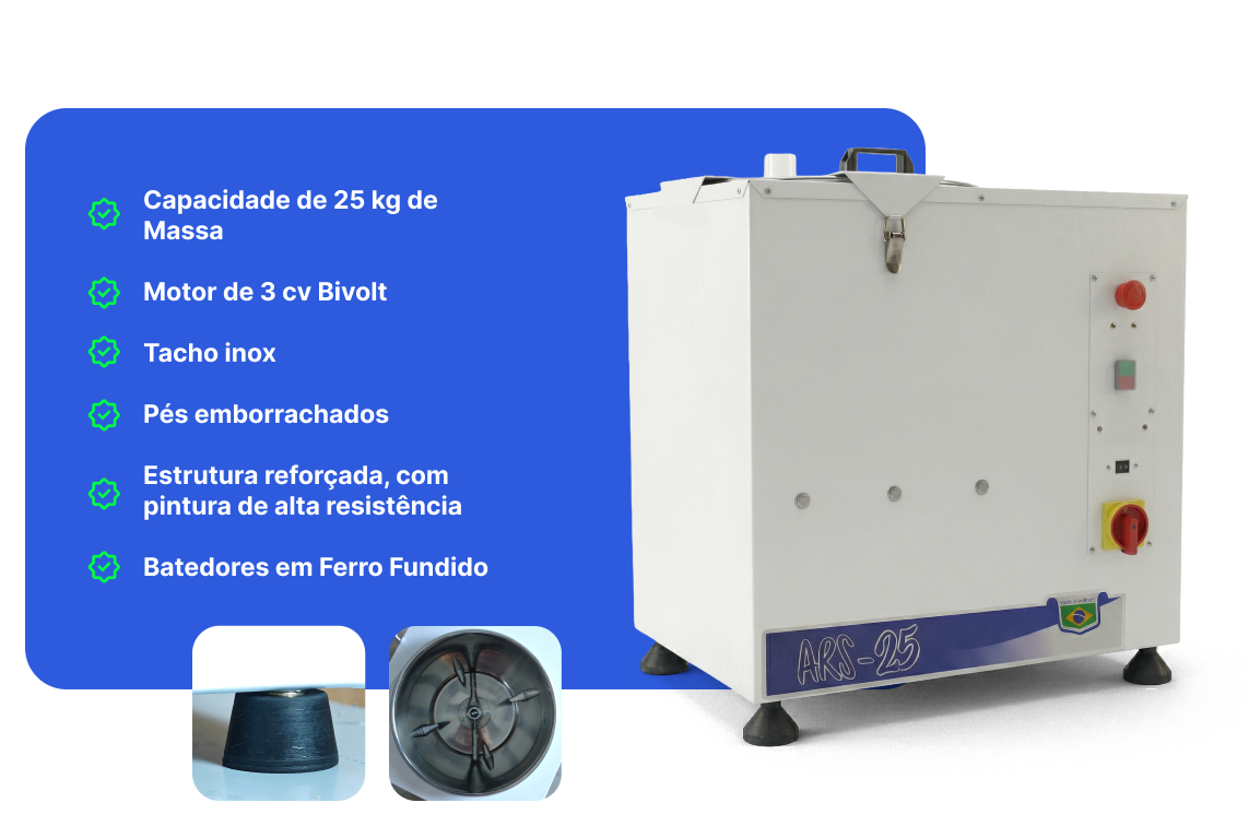 Características Amassadeira Masseira Maquina de Massa Pao Pizza Pastel 25 kg Sebem