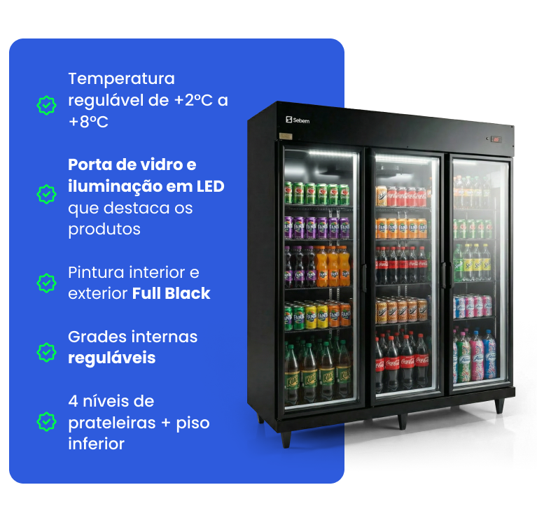 Especificações Técnica Expositor Refrigerado 3 portas Sebem