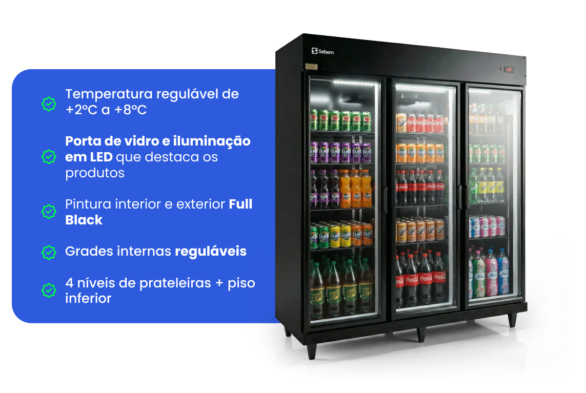 Especificações Técnica Expositor Refrigerado 3 portas Sebem