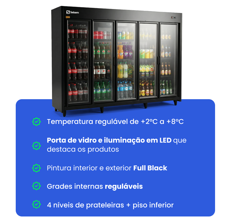 Características Técnicas Geladeira Expositora 5 Portas