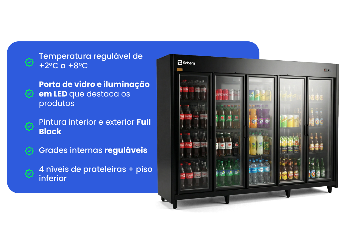 Características Técnicas Geladeira Expositora 5 Portas