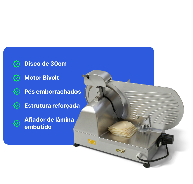 Características Fatiador de Frios SemiAutomático Sebem