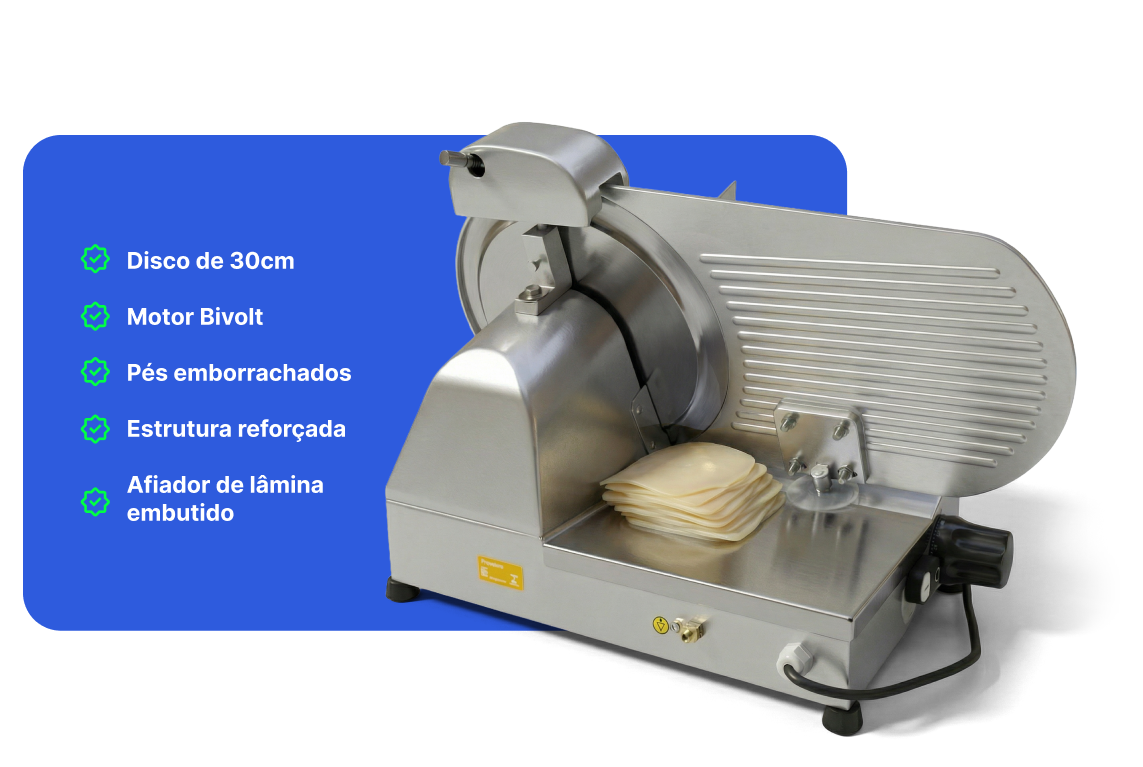 Características Fatiador de Frios SemiAutomático Sebem