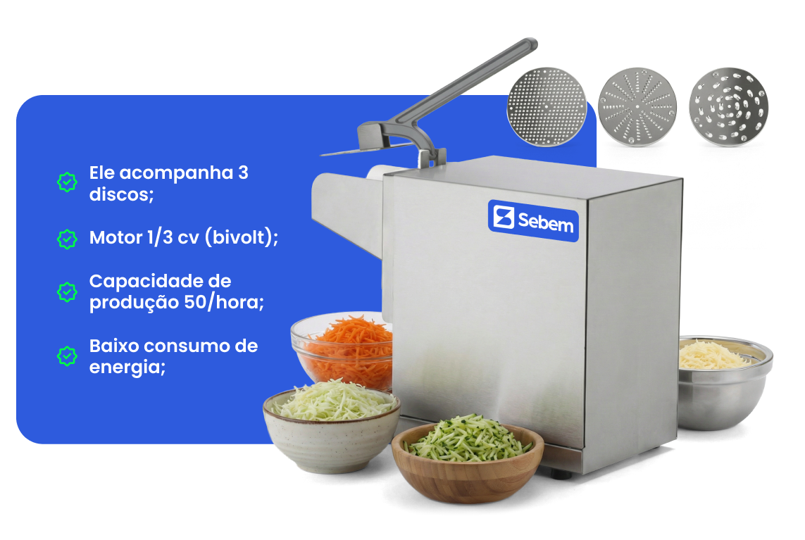 Características Ralador Elétrico Profissional Sebem