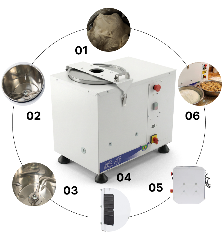 Componentes Masseira Amassadeira Maquina de Massa Pao Pizza Pastel 15 kg Sebem