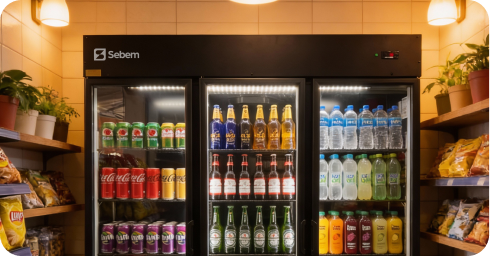 Descrição Geladeira Expositora Para Bebidas 3 Portas 1300 Latas Preta Sebem