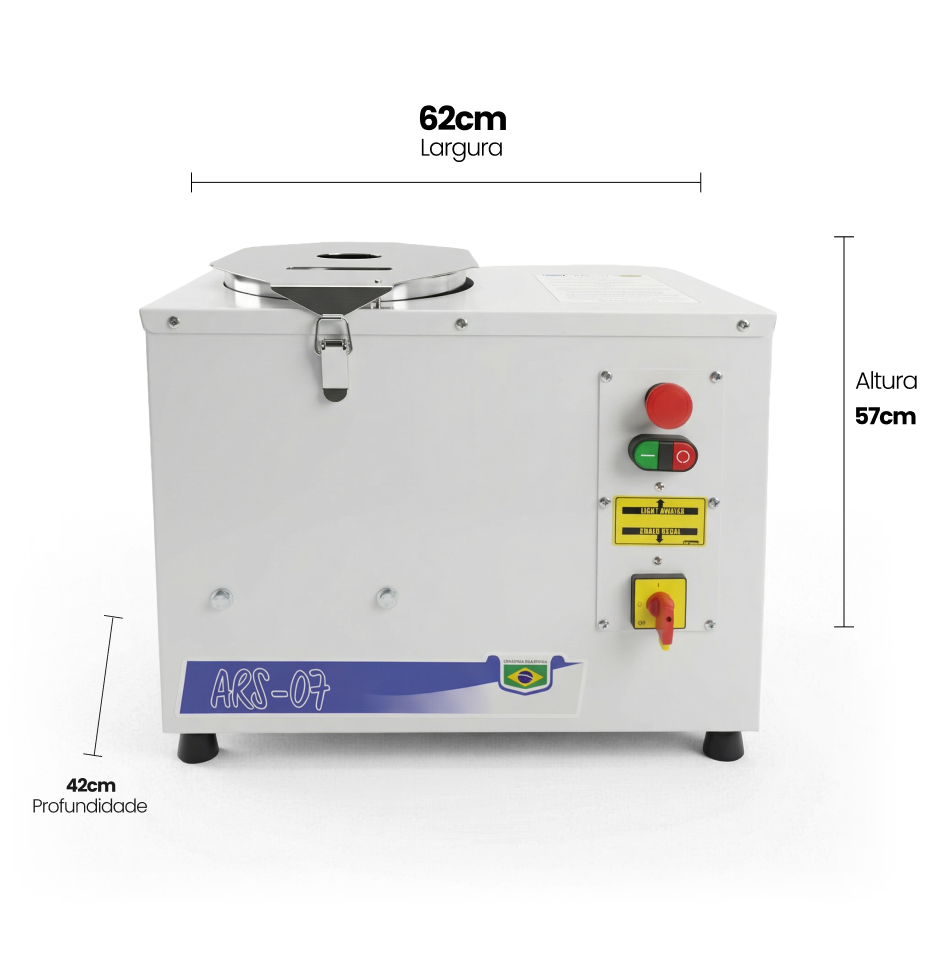 Medidas Amassadeira Masseira Máquina de Massa Pão Pizza Pastel 07 kg Sebem