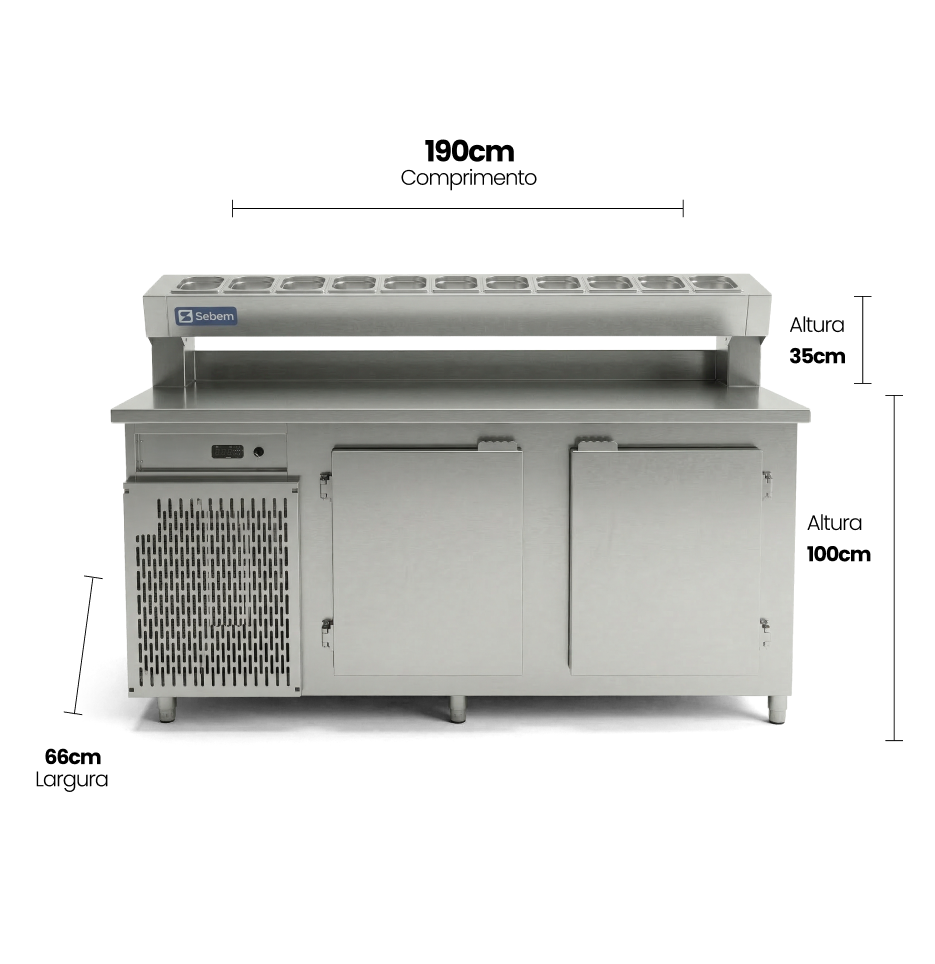 Medidas Condimentadora Pizzaria Sebem