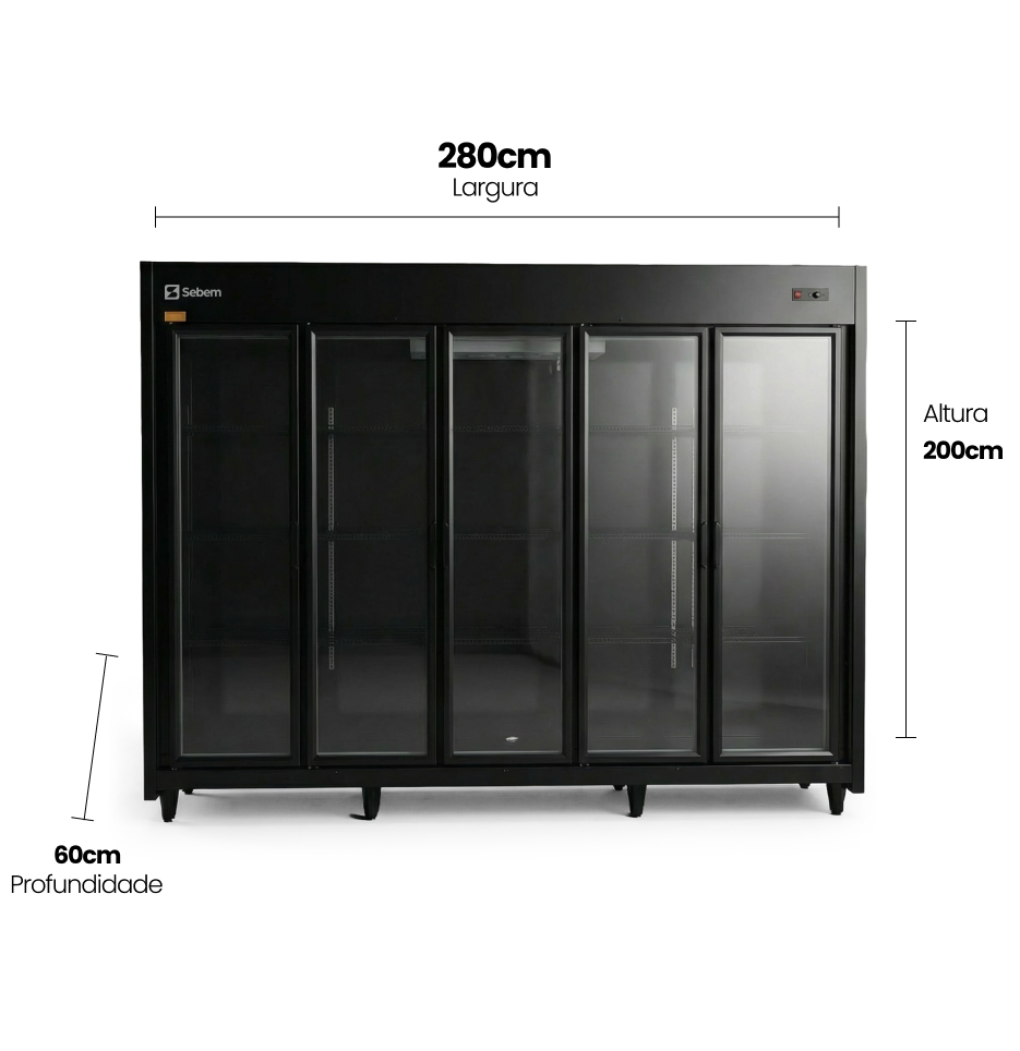 Medidas Geladeira Expositora 5 Portas