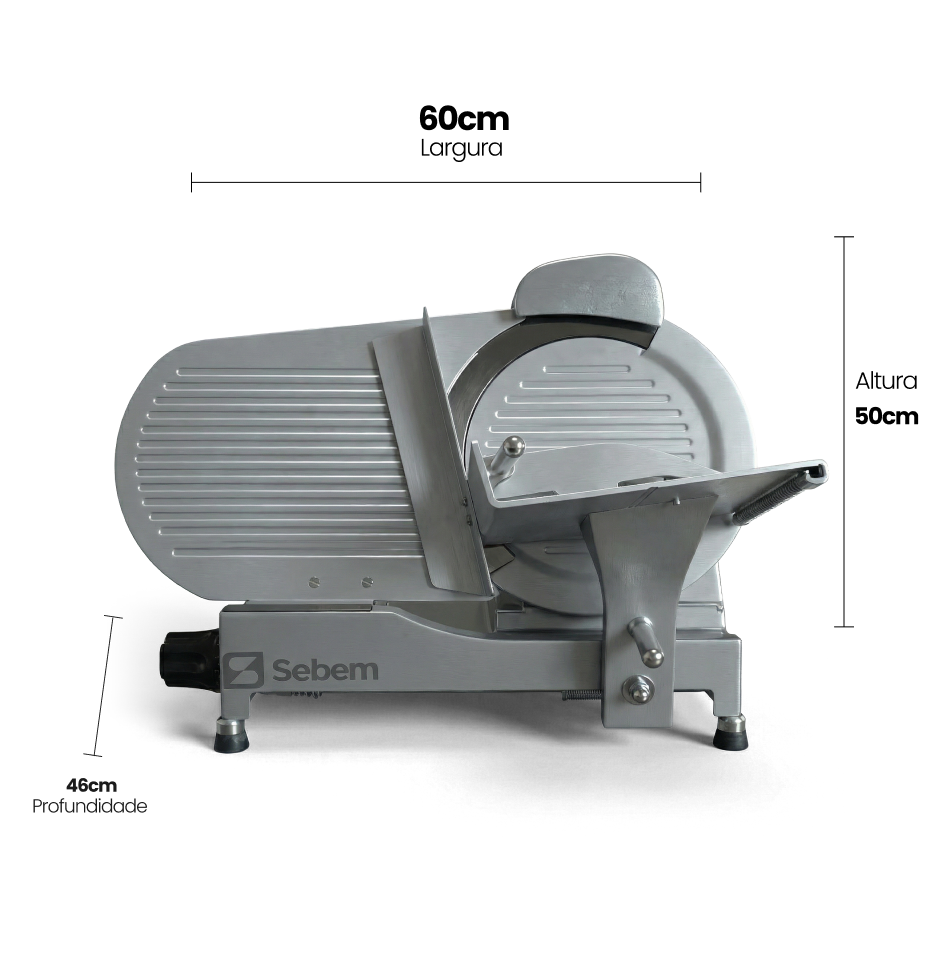 Medidas Fatiador de Frios SemiAutomático Sebem