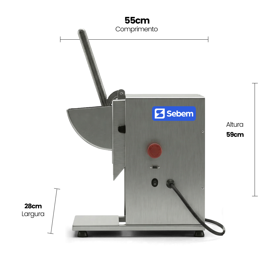 Medidas Ralador Elétrico Profissional Sebem