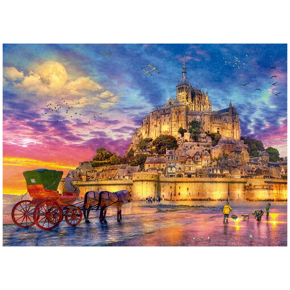 Quebra-Cabeça Luar em Monte Saint-Michel 1000 Peças - Oncube: os