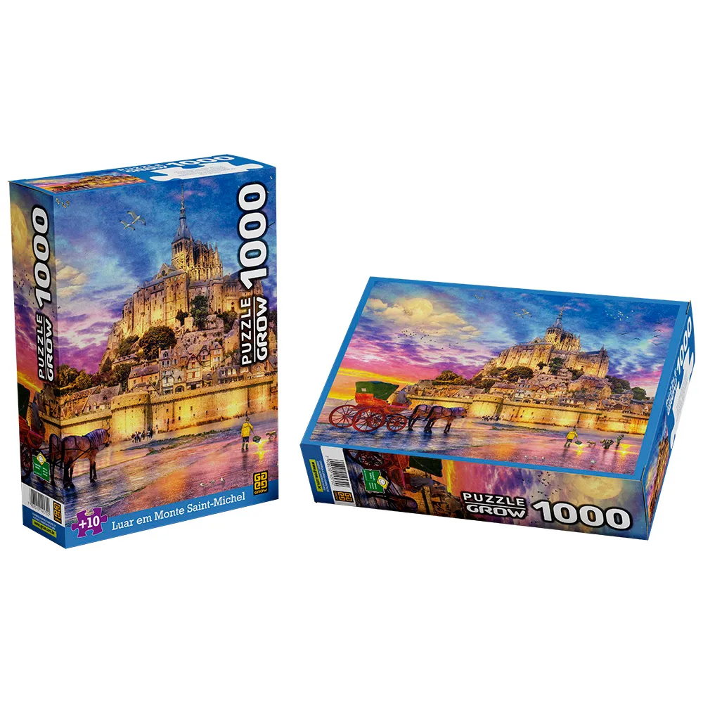 【稀少☆】Beau paysage　3本セット Quebra-Cabeça Luar em Monte Saint-Michel 1000 Peças - Oncube: os
