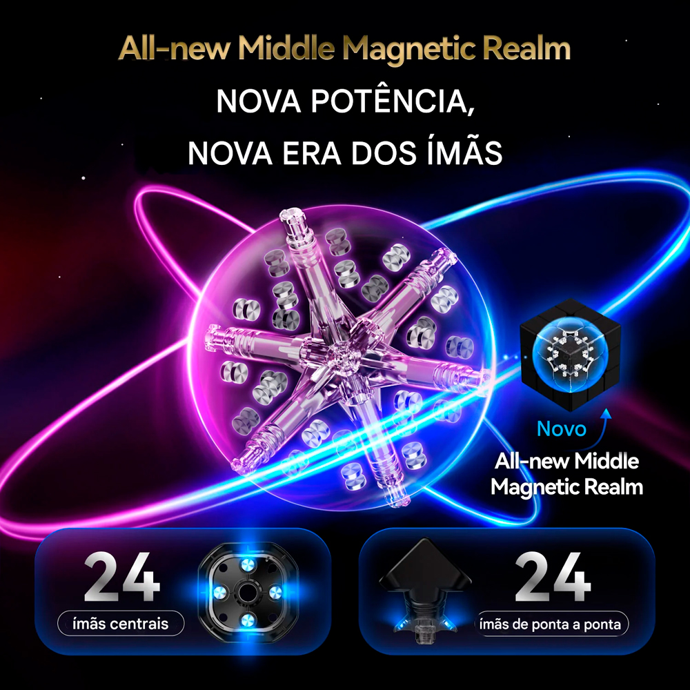 Cubo Mágico 3x3x3 GAN 16 Maglev Max UV - Magnético - Oncube: os