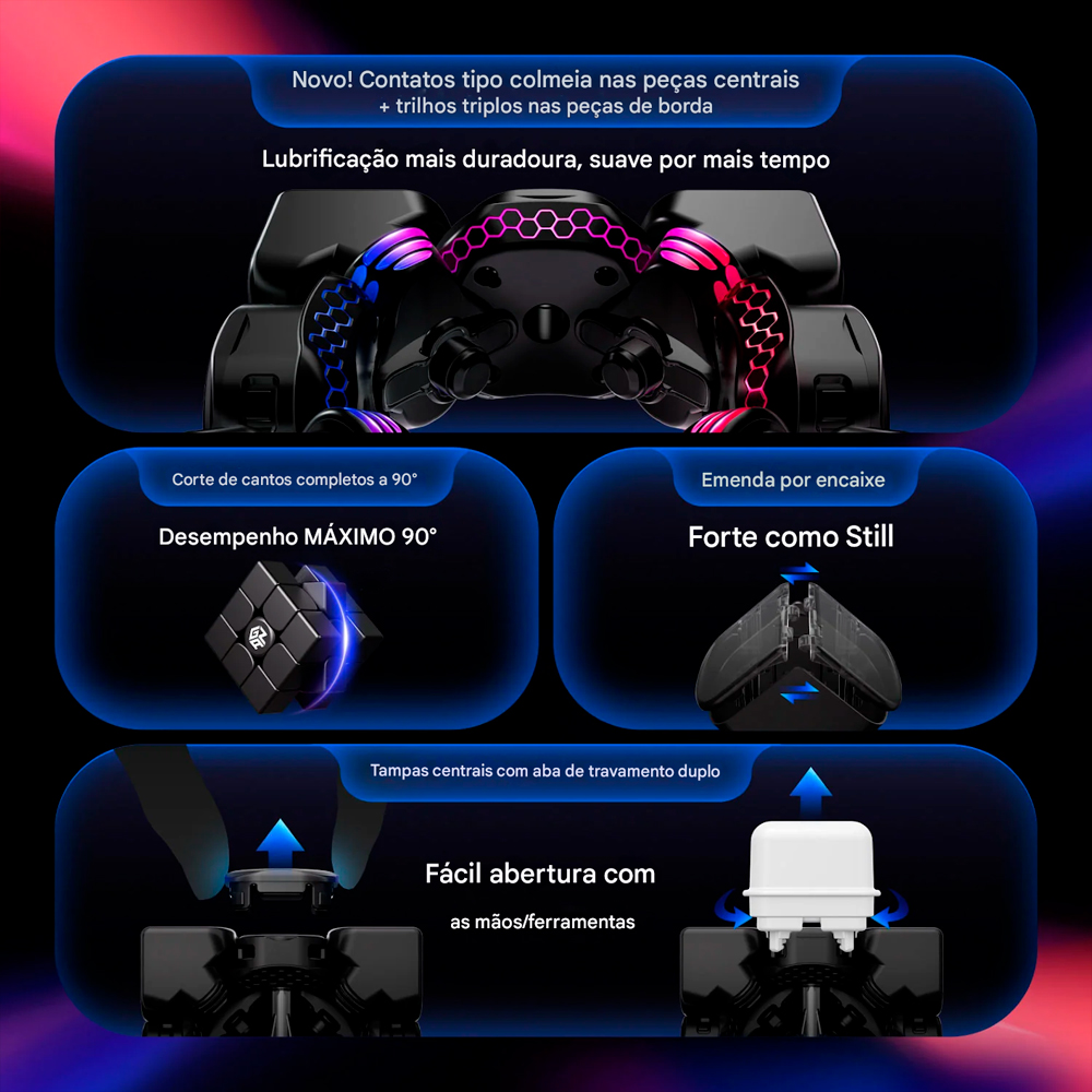 Cubo Mágico 3x3x3 GAN 16 Maglev Max UV - Magnético - Oncube: os