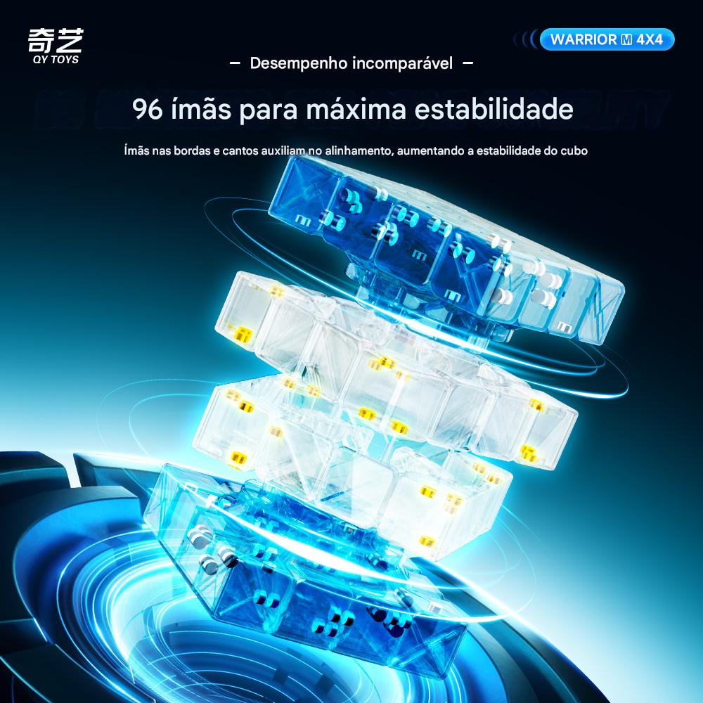 Cubo Mágico 4x4x4 Qiyi Warrior M Magnético - Oncube: os melhores