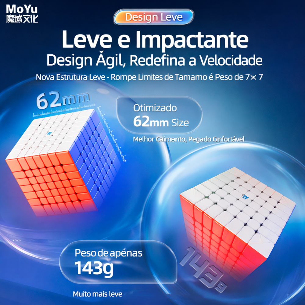 Cubo Mágico 7x7x7 Moyu AoFu V5 Triple-Track Magnético UV - Oncube