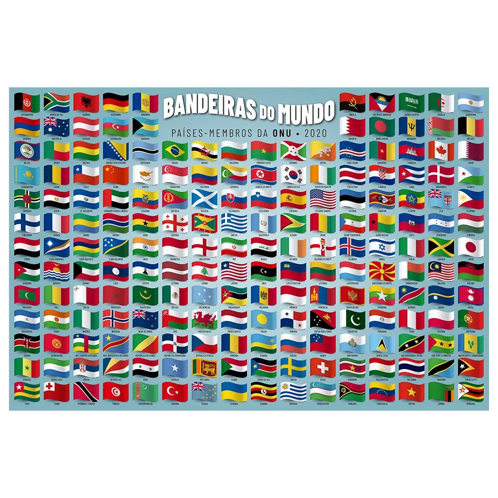 Quebra-Cabeça Bandeiras do Mundo 200 peças - Oncube: os melhores